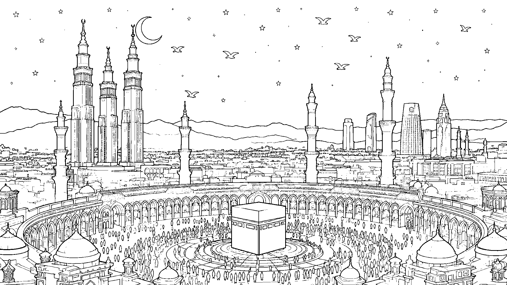 Masjid al-Haram line art