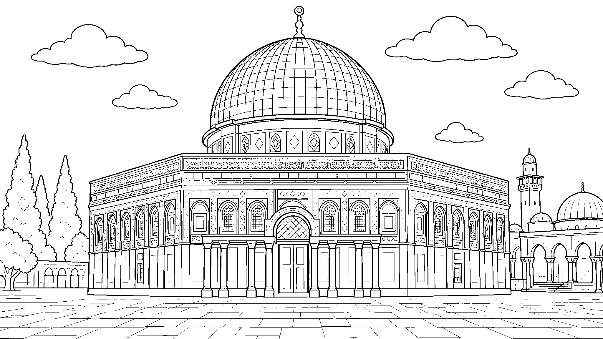 Dome of the Rock line art