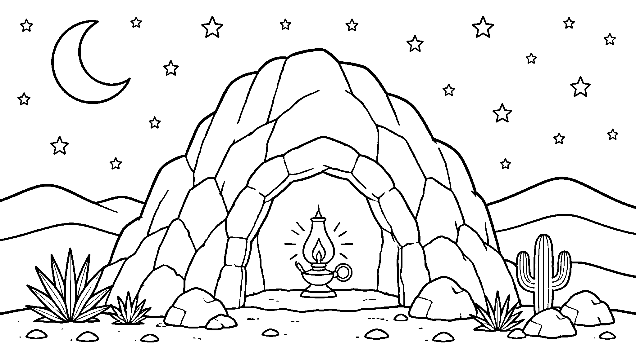 Cave of Hira line art